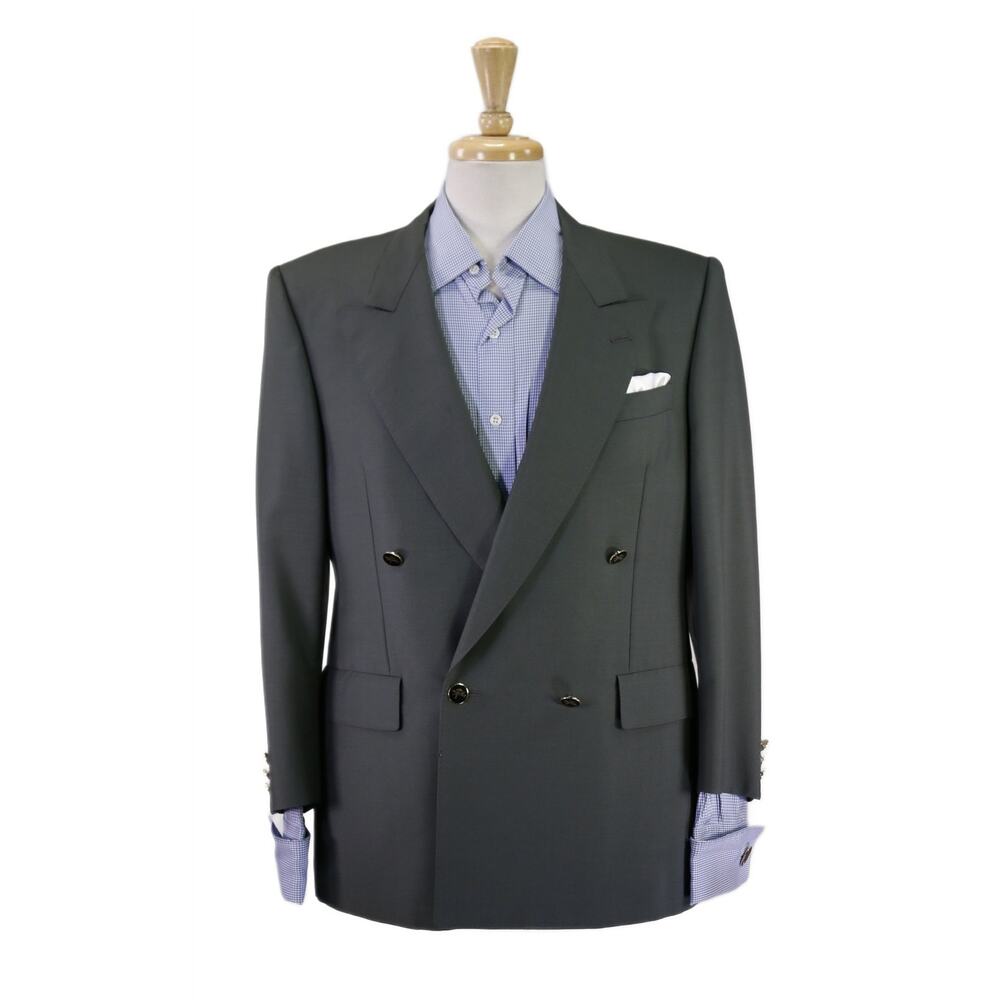 Chester Barrie Vintage Jade Green Wool Mohair Double Breasted Blazer Jacket 40S